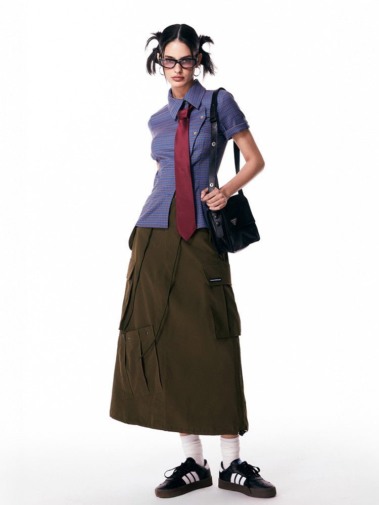 Academic Snap - Tie Blouse - paper.bruise