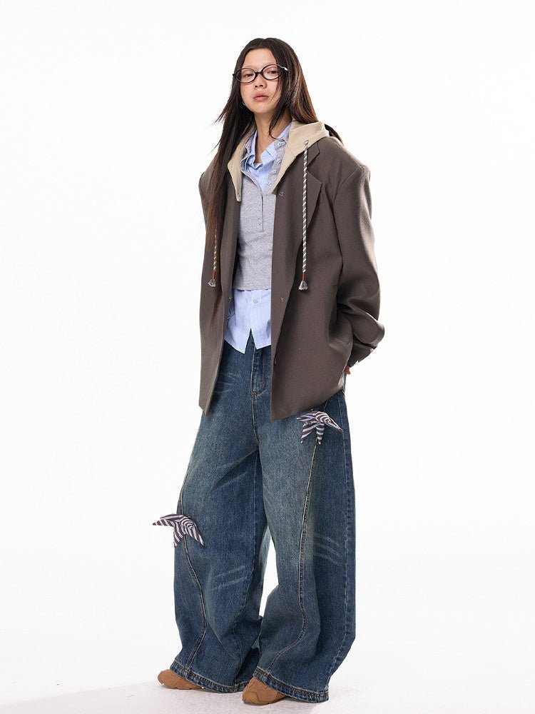 Boyfriend Aura Hooded Blazer - paper.bruise