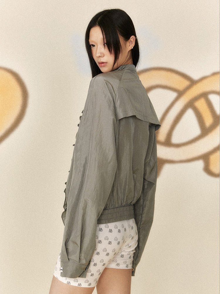 Cloud Ruffle Zip - Up - paper.bruise