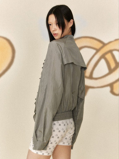 Cloud Ruffle Zip - Up - paper.bruise