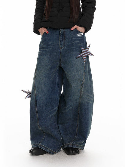 Denim Bladecut Wide Jeans [ JIKOO ] - paper.bruise