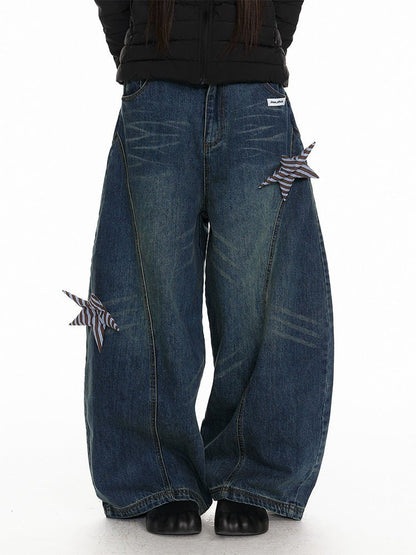 Denim Bladecut Wide Jeans [ JIKOO ] - paper.bruise