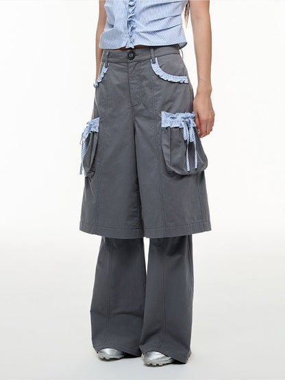 Flare - Leg Pocket Dual Short - paper.bruise