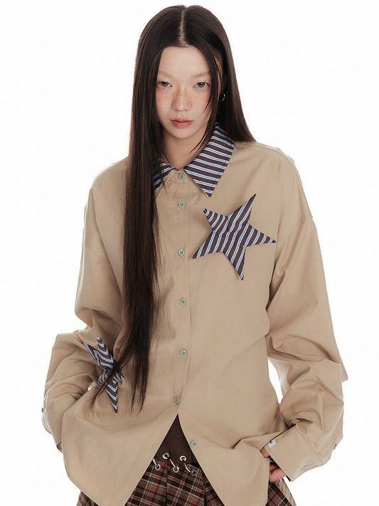 PlaidBurst Star Panel Button - Up - paper.bruise