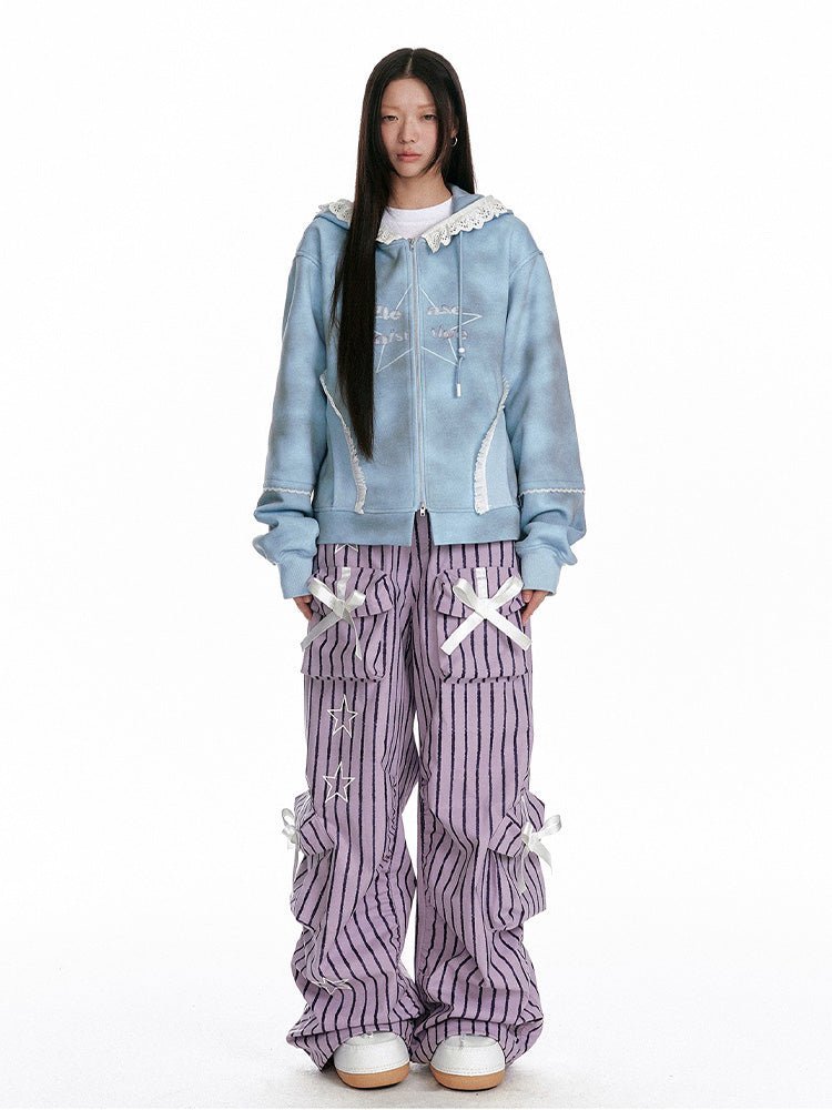Star Bow Stripe Pants - paper.bruise
