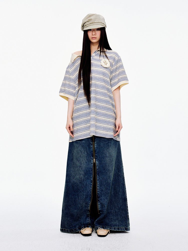 Star Slouch Stripe Polo - paper.bruise